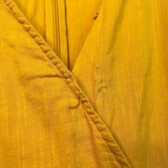 Old Navy Yellow Tie Waist Short Sleeve Midi Cotton Rayon Dress Women's Size 1X - Picture 5 of 15